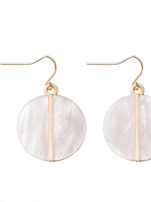Girlhood Alloy With 18k Gold Plated Fashion Round shell Drop Earrings 2