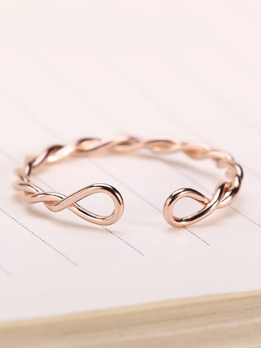 rose gold 13# 2018 Simple Twisted Opening Midi Ring