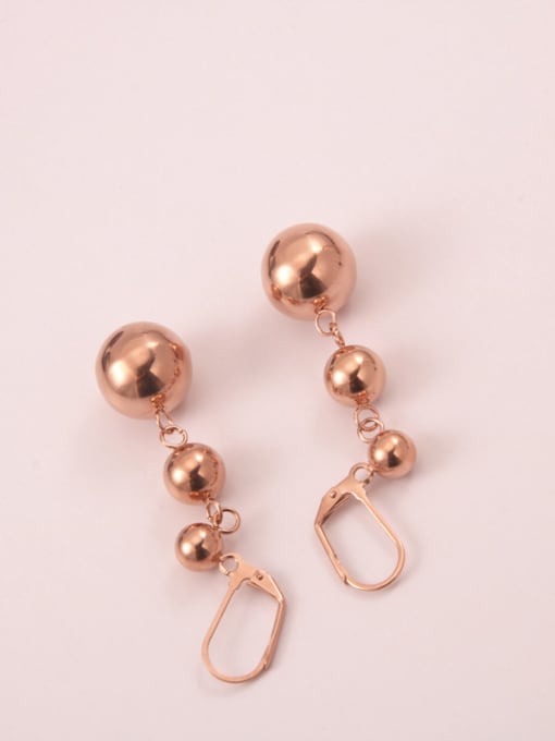 GROSE Titanium With Gold Plated Fashion Round Beads Drop Earrings 2