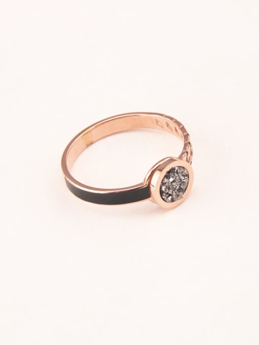 GROSE Black Stones Personal Rose Gold Plated Ring 1