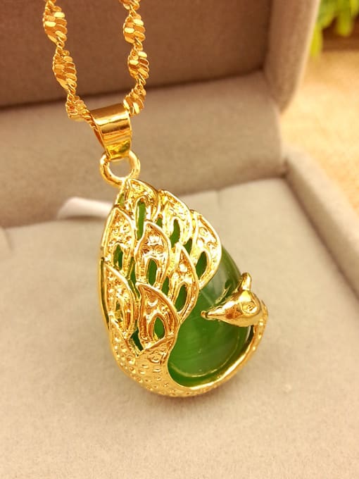 green Necklace Elegant Water Drop Shaped Opal Necklace