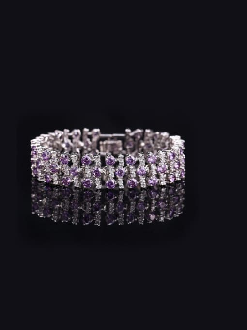 purple  18Cm AAA Zircon Exaggerate Bracelet