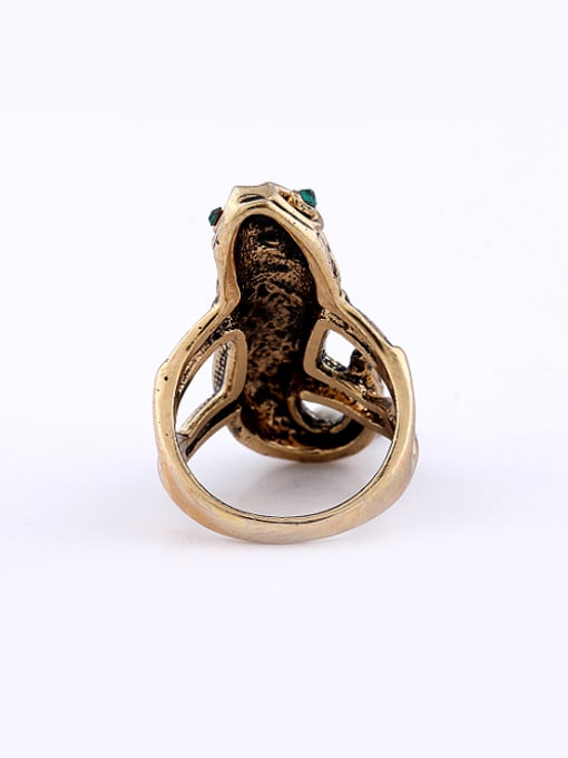 Wei Jia Punk style Antique Gold Plated Lizard Alloy Ring 2