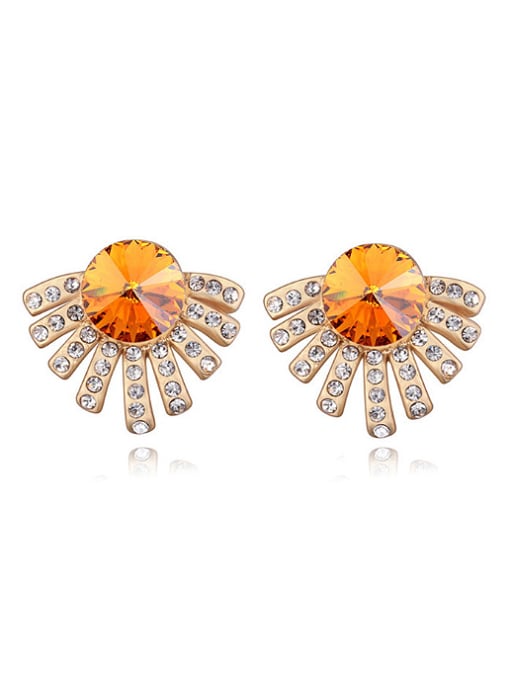 yellow Personalized Fashion Cubic austrian Crystals Alloy Stud Earrings