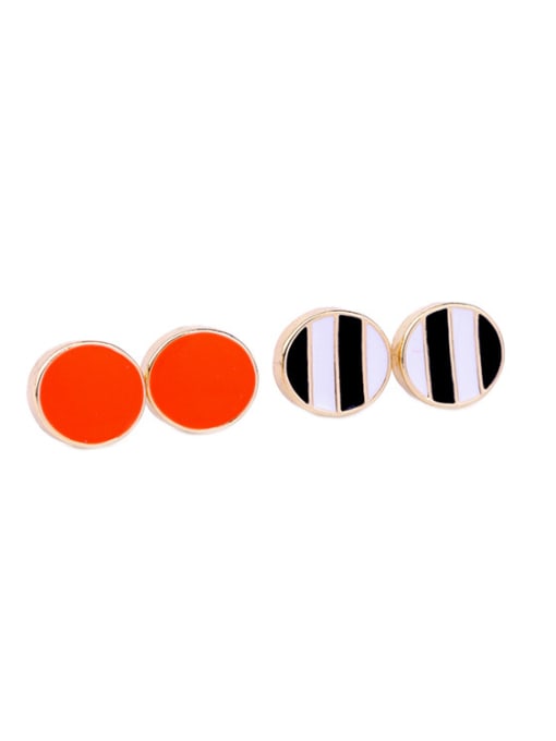 KM Simple Artificial Round Shaped Stud Earrings 3
