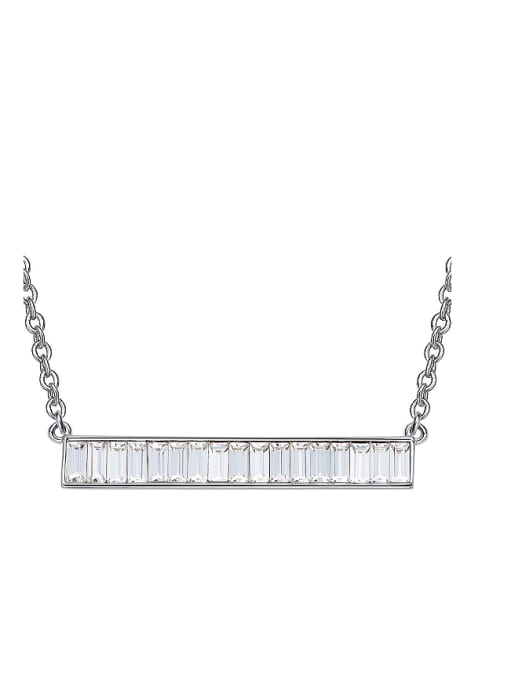 CEIDAI Simple Rectangular austrian Crystals Necklace 0