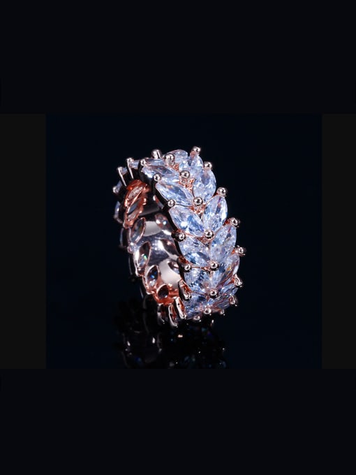 rose-gold US-6# Copper inlaid AAA zircon bling-bling rings