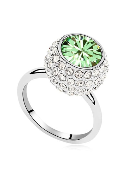QIANZI Fashion Shiny Cubic austrian Crystals Alloy Platinum Plated Ring 3