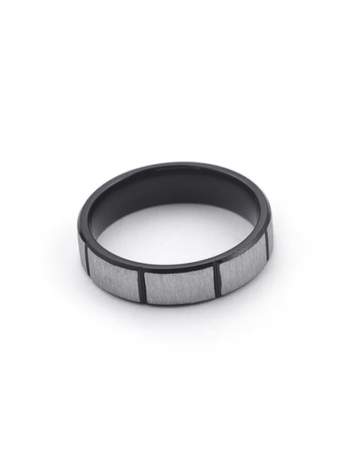 KAKALEN Stainless Steel With Gun Plated Trendy Round Rings 1