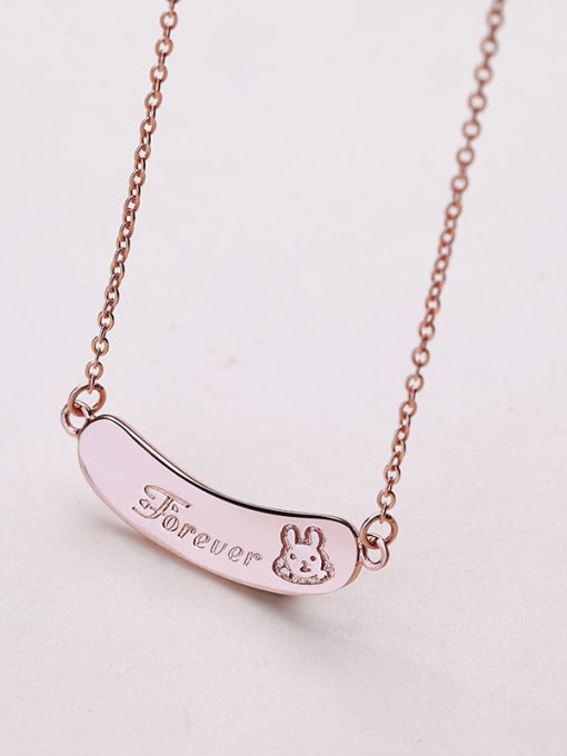 One Silver Rose Gold Plated Necklace