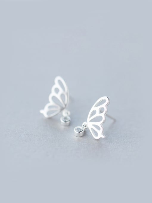 Rosh S925 Silver  Sweet Hollow butterfly  Stud cuff earring 0