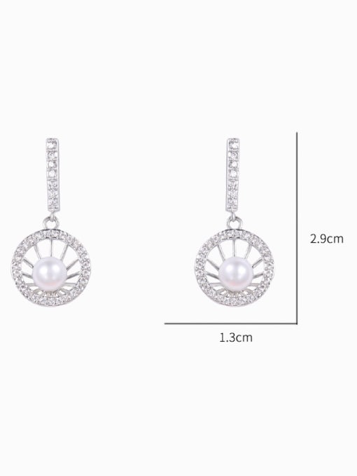 Mo Hai Copper With Platinum Plated Simplistic Round Drop Earrings 3
