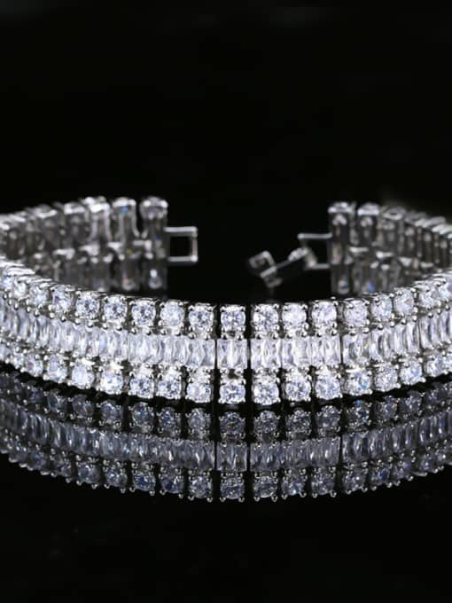 L.WIN Luxury Bling bling 18-Gold plated zircon bracelet 18CM 1