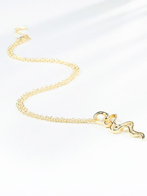 Golden Women Personality Gold Plated Wave Shaped Necklace