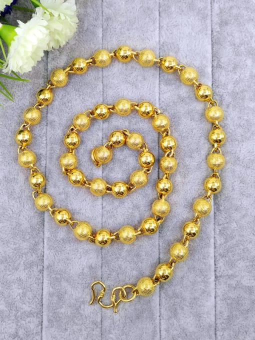 golden Men Exquisite Beads Shaped Necklace