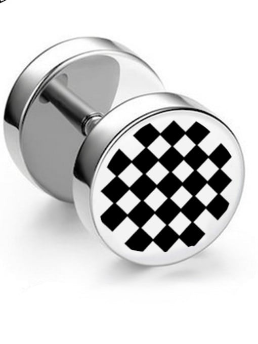 Section 5 Square steel Stainless Steel With Silver Plated Personality Geometric Stud Earrings