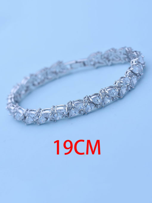 Platinum 19 cm T12A13 Copper With Platinum Plated Delicate Water Drop Bracelets
