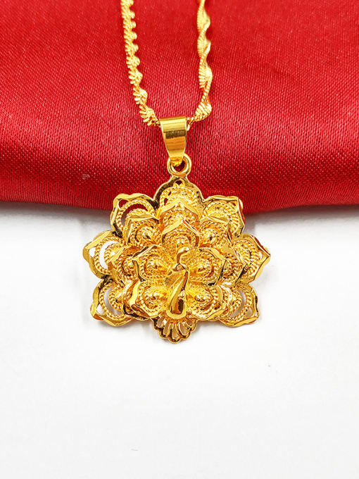 F Gold Plated Crown Shaped Pendant