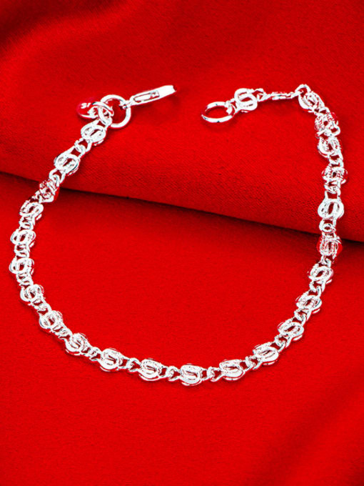 OUXI Simple Fashion Silver Plated Bracelet 2