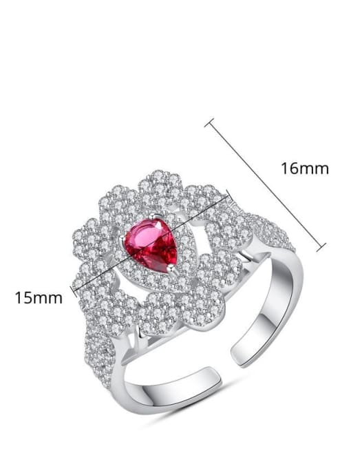 BLING SU Copper With Platinum Plated Delicate Water Drop  Free Size  Rings 3