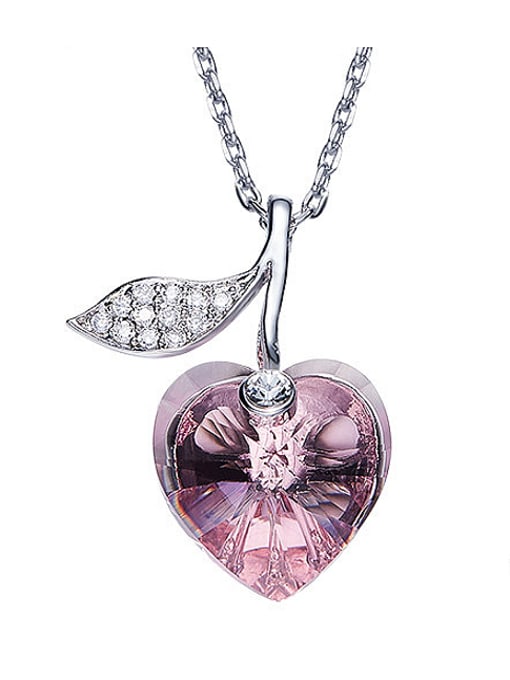 pink 2018 Heart Shaped austrian Crystal Necklace