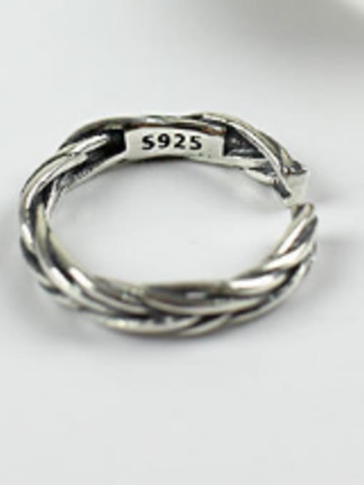 210 Cannabis Sterling silver leaf love twist joint ring tail ring