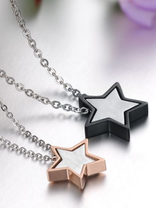 Open Sky Fashion Rhinestone Star Titanium Lovers Necklace 1