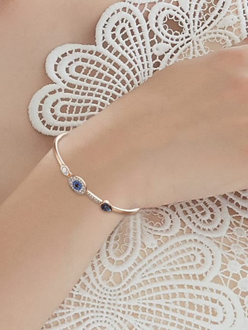 CEIDAI Rose Gold Eye-shaped Crystal Bracelet 1