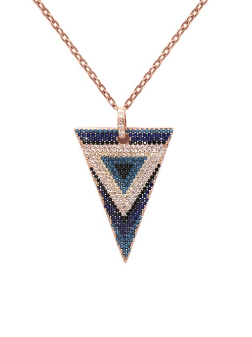 My Model Middle East Micro Pave Colorful Triangle Necklace 4