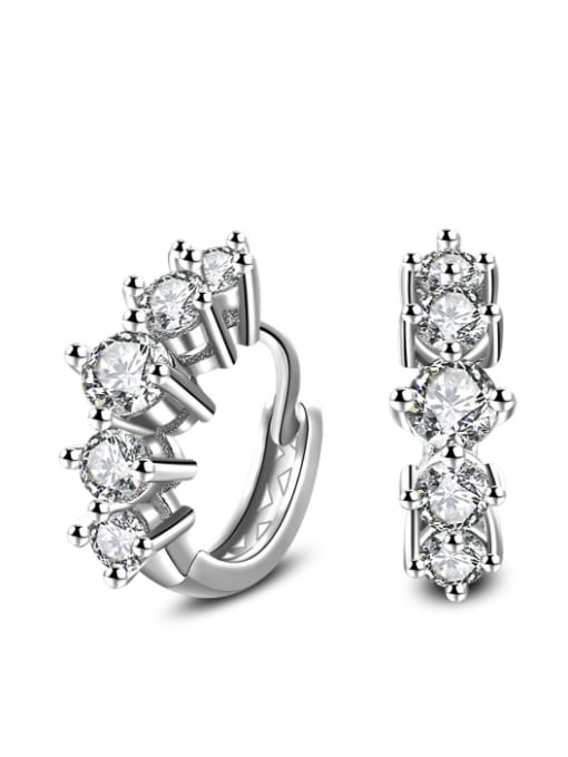 Ya Heng White Gold Plated Fashionable Shining Clip Earrings 0