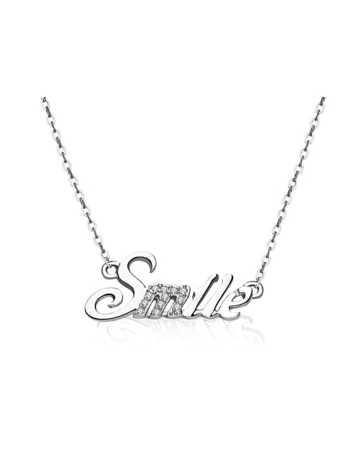 One Silver Monogrammed Shaped Necklace