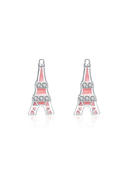 kwan Color Glue Eiffel Tower Shaped Stud Earrings 0