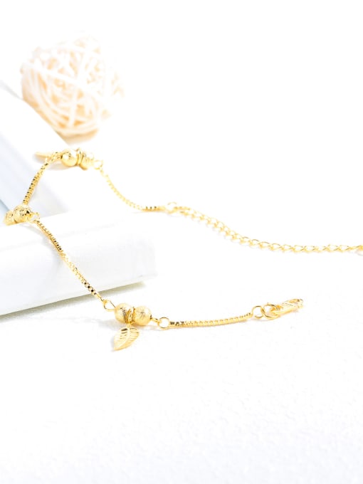 gold Copper With Imitation Gold Plated Fashion Leaf Anklets