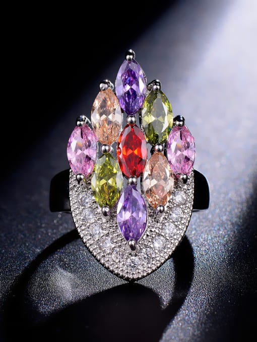 Color#7 Fashion Colorful Zircons Ring