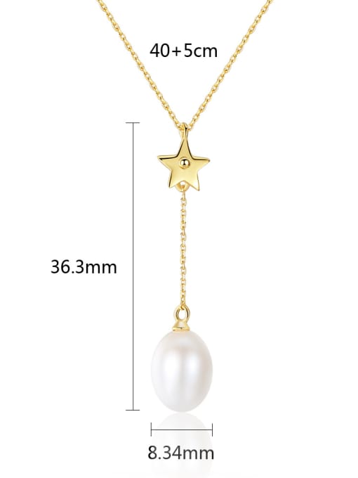 CCUI Sterling silver freshwater pearl  star necklace 4