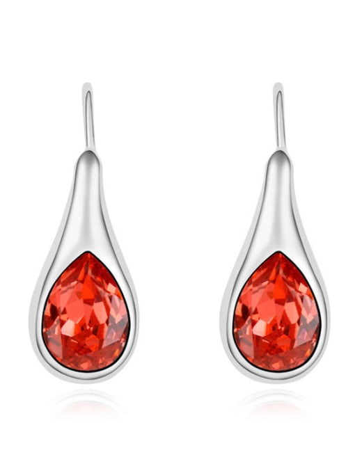 Red Simple Water Drop austrian Crystals Alloy Stud Earrings