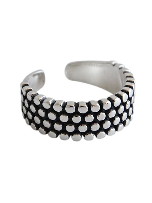 DAKA 925 Sterling Silver With Antique Silver Plated Vintage Multiple rows beades   Free Size  Rings