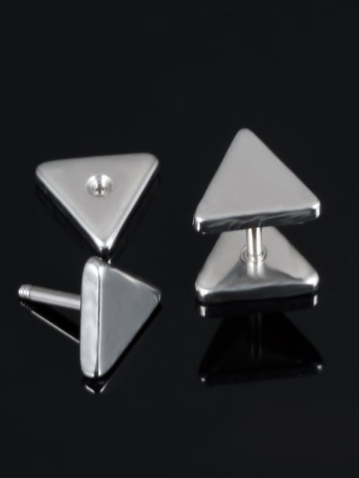 Open Sky Simple Tiny Triangle Smooth Titanium Stud Earrings 2