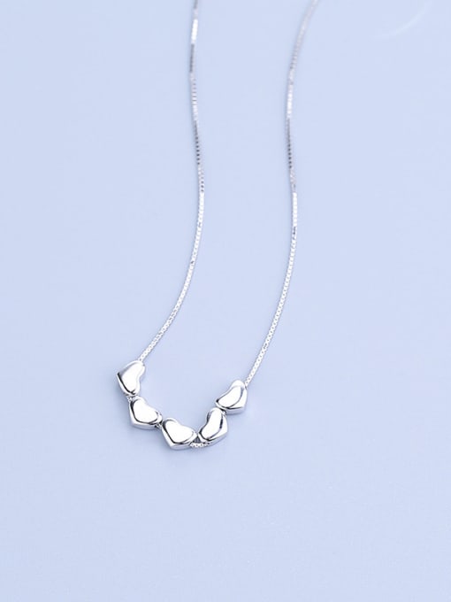 One Silver Women Heart Shaped Necklace 2