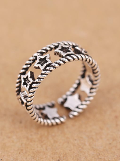 Peng Yuan Retro Hollow Stars Opening band ring 1