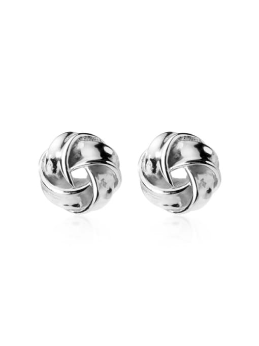 Rosh 925 Sterling Silver With Smooth Cute Flower Stud Earrings 3