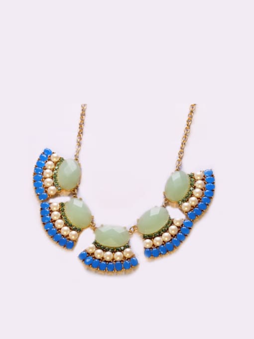 KM 2018 Artificial Stones Alloy Sweater Necklace 2