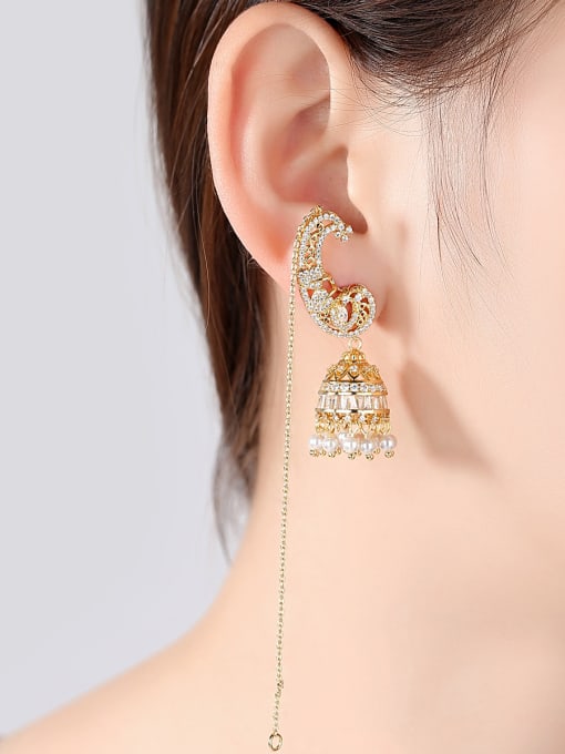 BLING SU Copper With Gold Plated Fashion Statement Party Chandelier Earrings 1