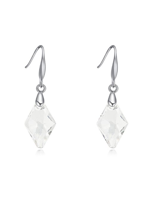 white Simple Rhombus austrian Crystal Alloy Earrings