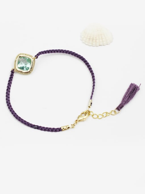 Lang Tony Purple 16K Gold Plated Glass Bracelet