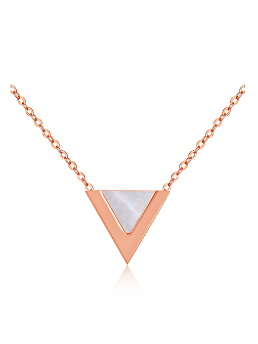 Open Sky Simple Triangle Pendant Rose Gold Plated Necklace 0