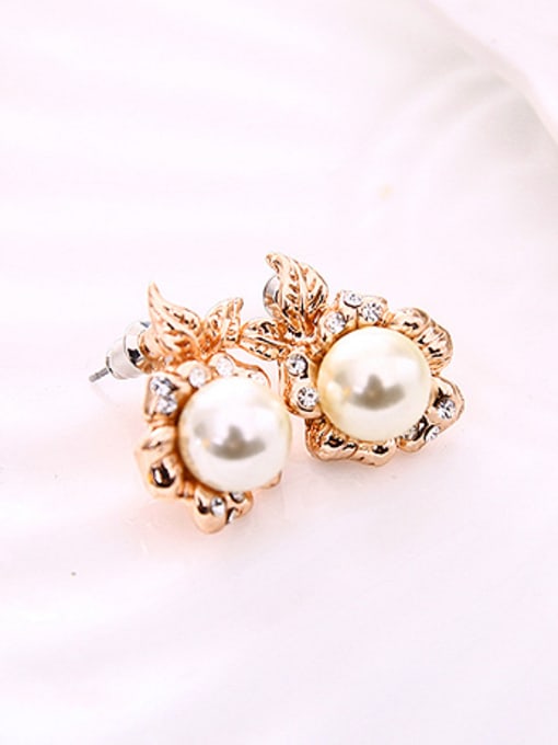 BESTIE Alloy Rose Gold Plated Fashion Artificial Pearls Two Pieces Jewelry Set 2