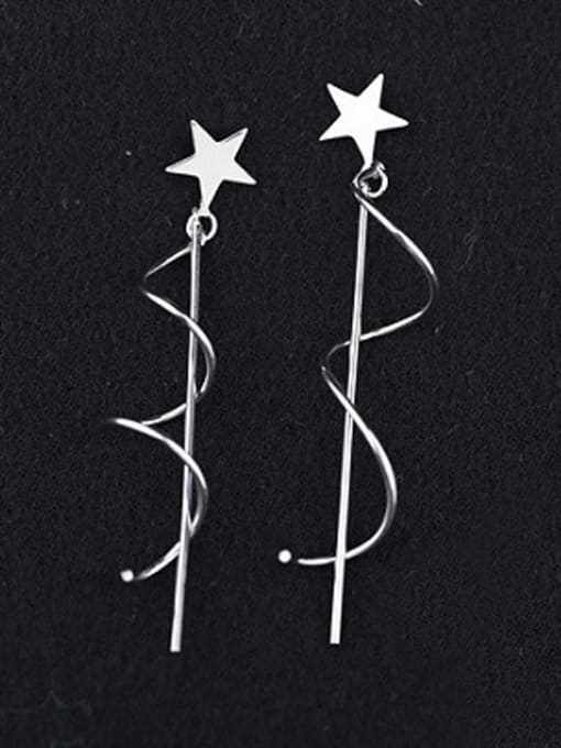 Peng Yuan Fashion Star Wave Line Silver Earrings