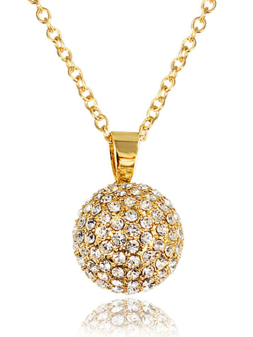 SANTIAGO Exquisite Ball Shaped Zircon 18K Gold Plated Copper Necklace
