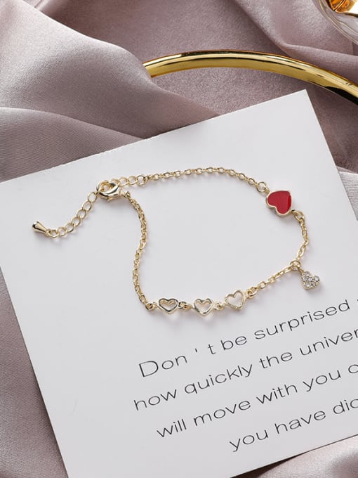 gold Alloy With Gold Plated Fashion Heart Bracelets